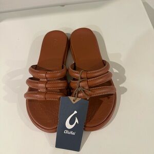 OluKai Terracotta Slide Sandals